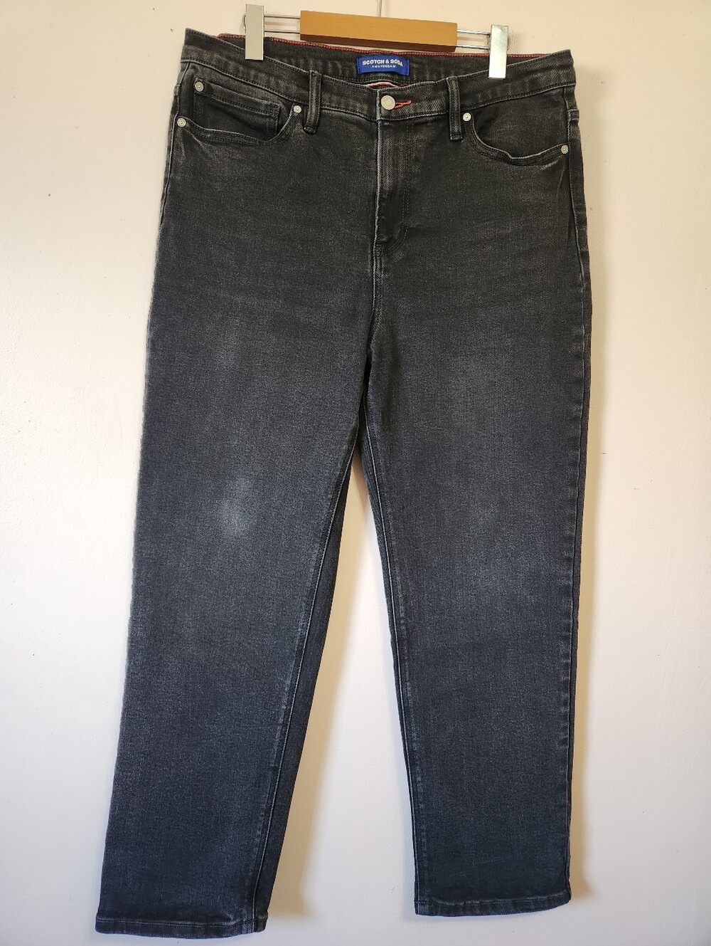 Scotch & Soda Amsterdam Faded Black Wash Stretch Denim Jeans Size 14 EUC